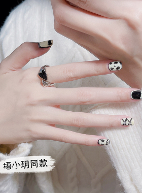 女铜镀真金韩系开口可调节爱心