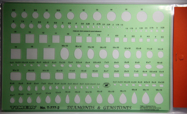 品泰米TIMELY太米T-777A宝石珠宝首饰设计绘图尺模板5件套装 - 图3