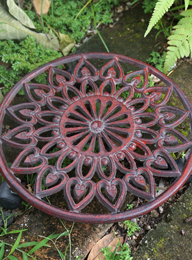 花园庭院铸铁带滚轮花托花架