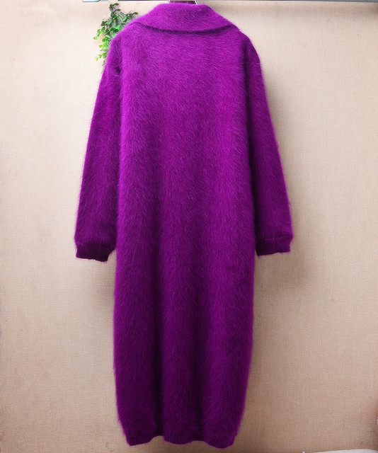 Aike winter thickened mid-length ins long-haired mink purple doll collar Korean style loose lazy coat for women 10