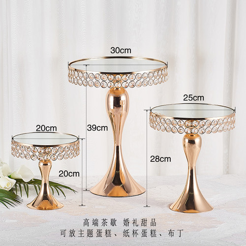 新金色欧式多层蛋糕架子婚礼茶歇甜品台装饰摆件自助餐下午茶餐具 - 图1