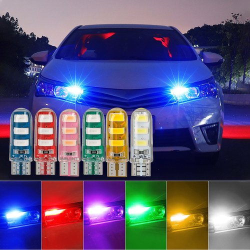 汽车示宽灯超亮led硅胶日行灯改装行车灯t10冰蓝小灯W5W插泡12V - 图0