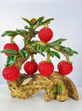 满堂红荔枝石湾公仔陶瓷摆件办公室摆设招财客厅电视柜装饰