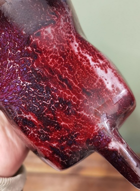 钧瓷窑变牛摆件 中式家居客厅玄关装饰 生肖牛工艺品开业乔迁礼物