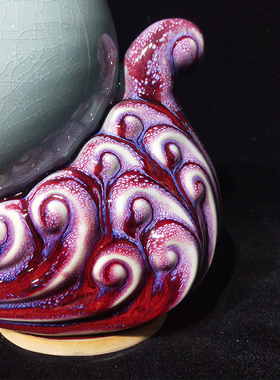 陶瓷祝福国风客厅窑变摆件