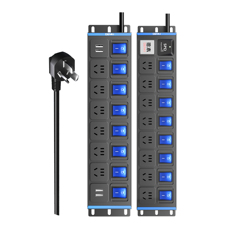 德木电脑插座电竞插排独立开关插线板usb快充pdu机柜大功率排插 - 图3