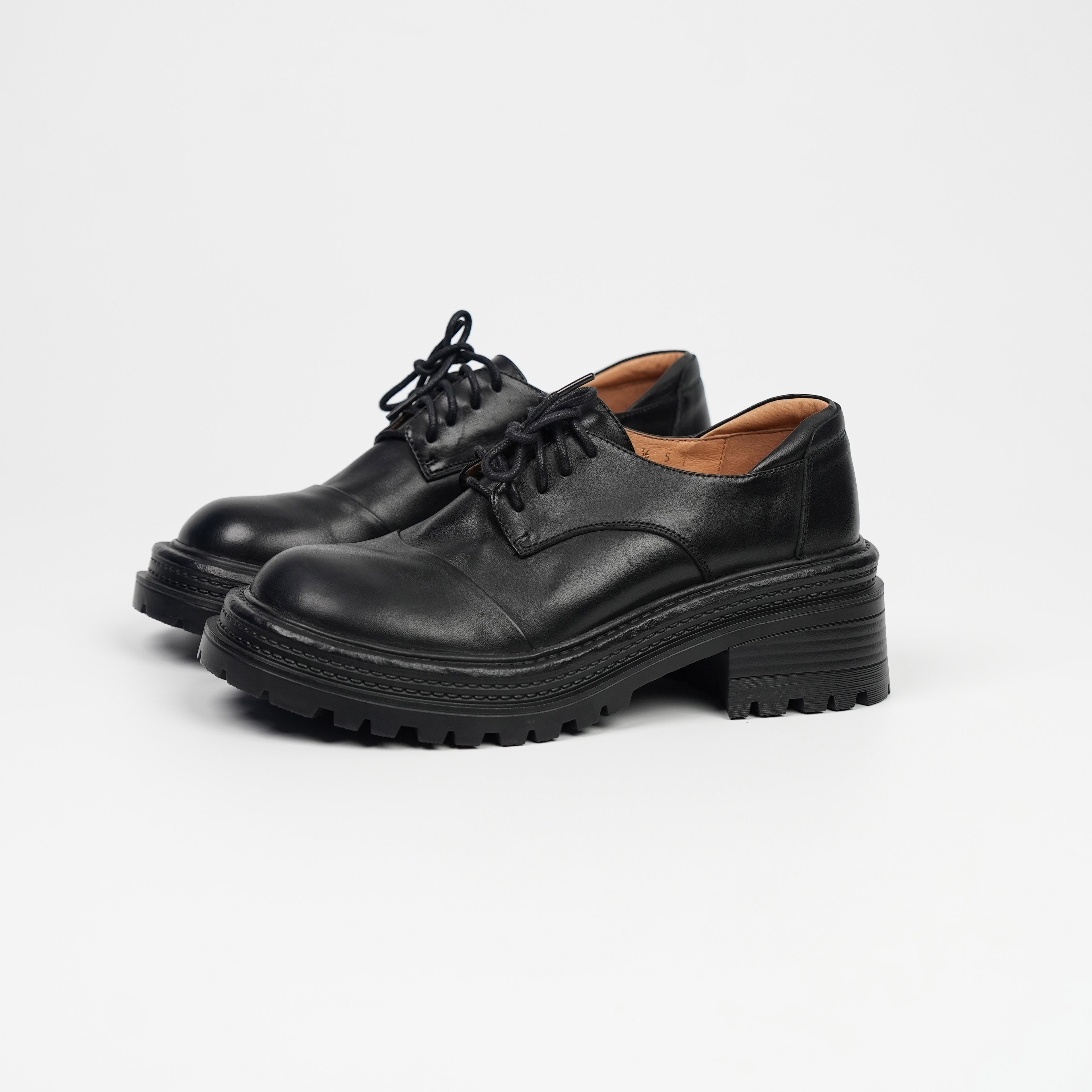 Fermina 系带小皮鞋女JK厚底增高鞋牛皮春新款学院风深口单鞋学生,淘宝优惠券,粉丝福利购,淘宝优惠卷