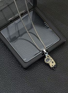 可爱小黑猫项链男女情侣款