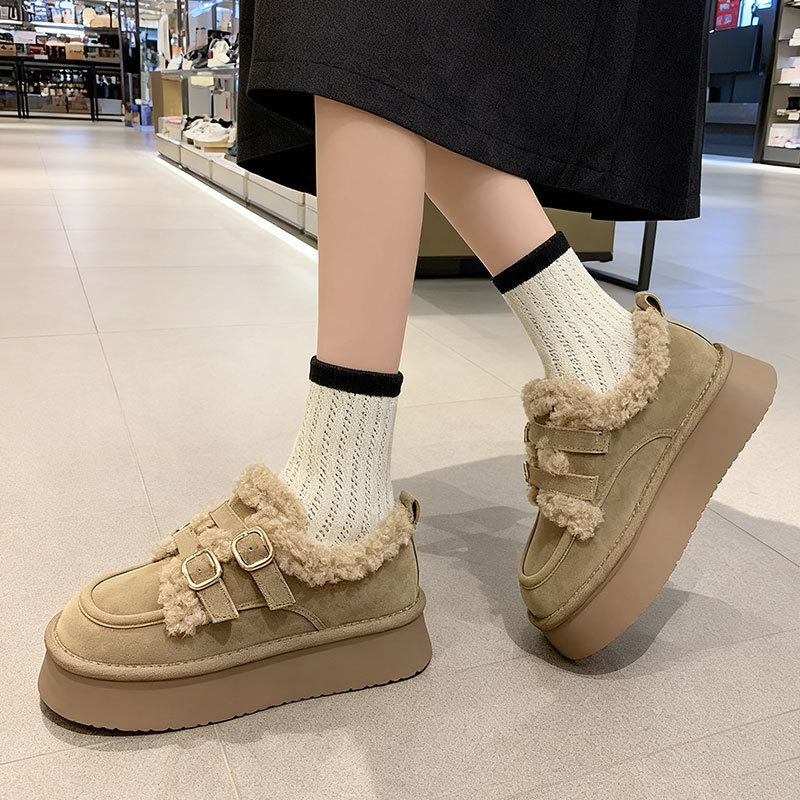 乐福鞋博肯豆豆棉鞋子保暖雪地靴女2025新款秋冬季加绒厚底勃肯鞋,淘宝优惠券,粉丝福利购,淘宝优惠卷