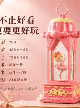 旋转水晶球小夜灯音乐盒生日礼物