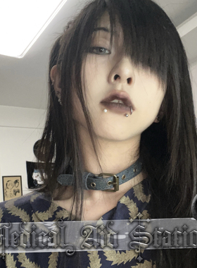 复古y2k轻朋克牛仔项圈