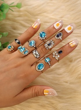 Fashion jewelry temperament joint ring set female 欧美戒指女