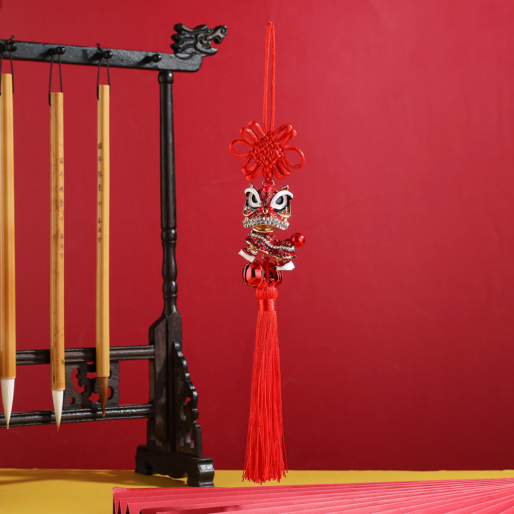 新年中国龙风醒狮挂件舞狮镶钻水晶汽车钥匙扣网红国潮故宫小礼物 - 图2