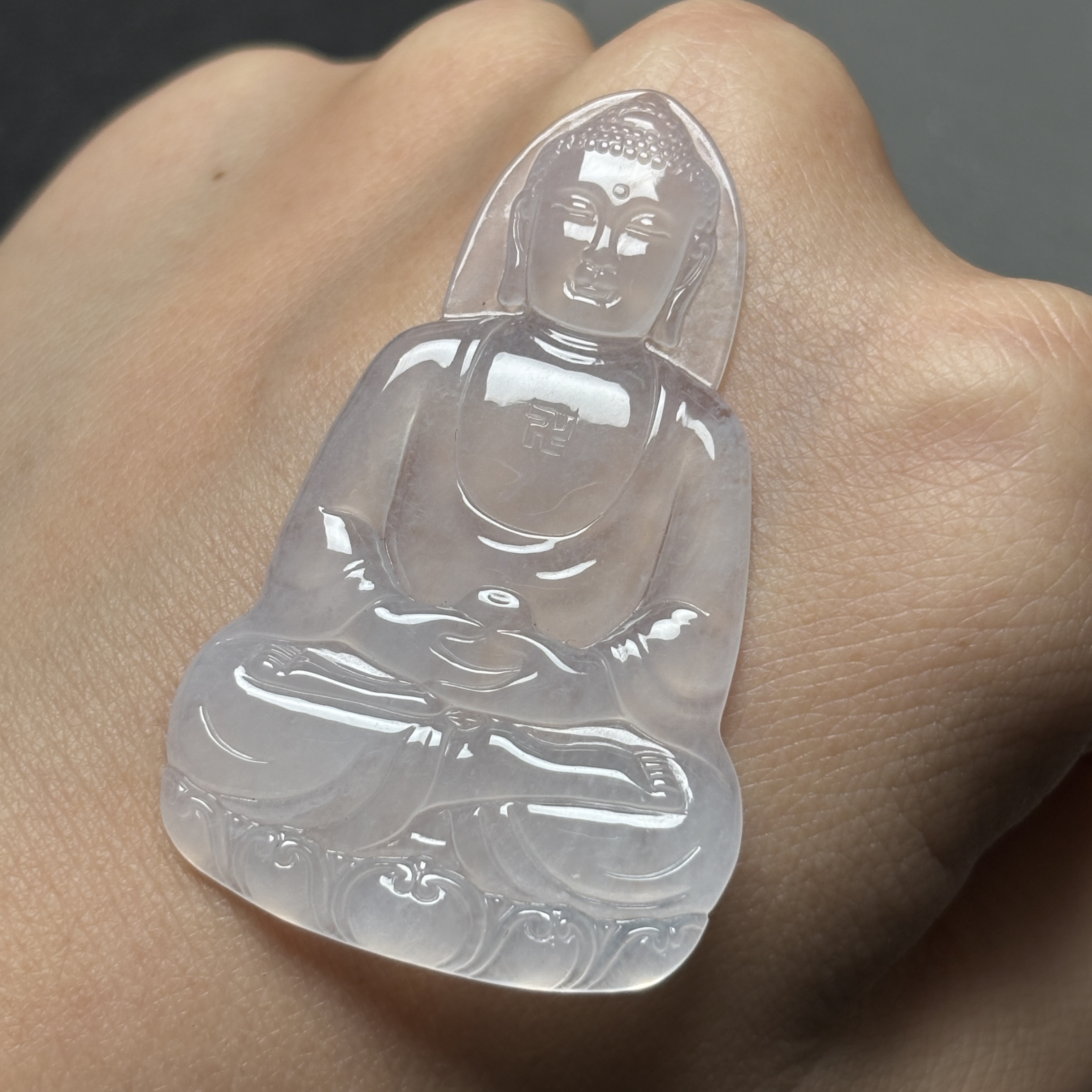 天然缅甸A货翡翠观音菩萨吊坠项链 好运吊坠本命佛挂件本命年 - 图0