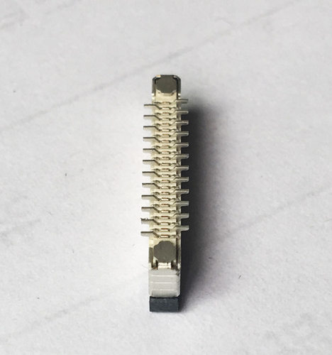 FPC/FFC 插座软排线连接器 0.5MM间距24P立式贴片带锁 双排错位脚 - 图1