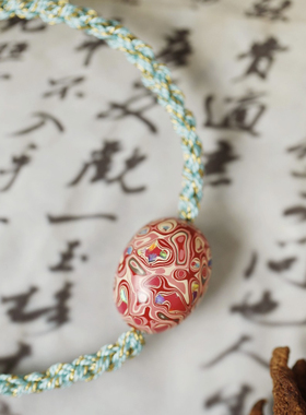 大漆 原创筱虹16x20mm木质佛珠女文玩手链念珠原创设计民族风送礼