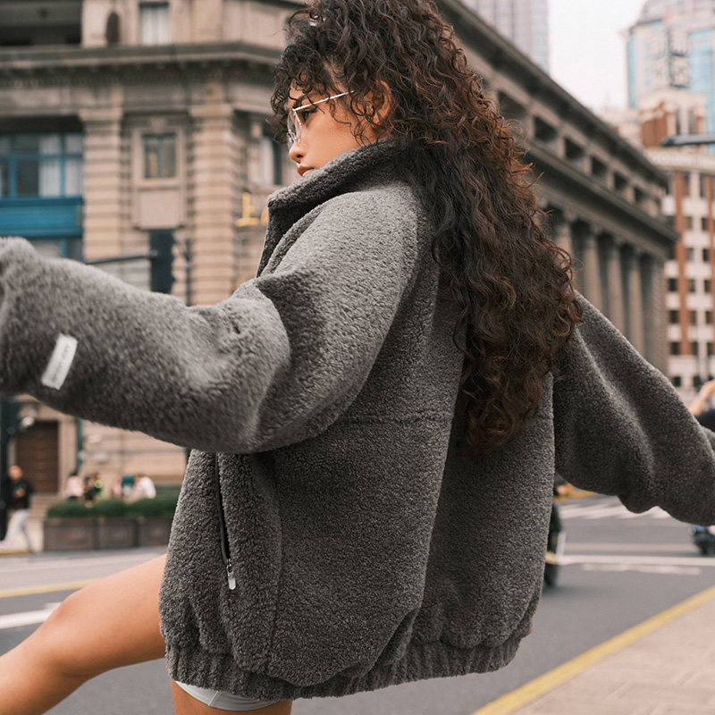 Aria Leisure 毛绒运动外套女立领秋冬新款户外宽松休闲外套保暖,淘宝优惠券,粉丝福利购,淘宝优惠卷