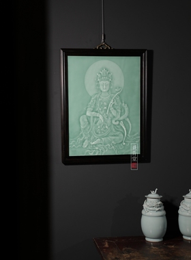 觅青堂中式刻花瓷板画