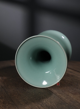 玄关饰品花器龙泉青瓷大师中式
