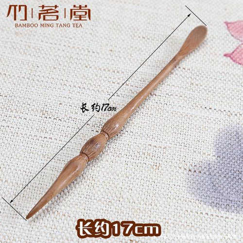 碳化藕节茶针茶则 纯手工竹制六君子茶具零配件 仿古茶勺茶拨茶锥 - 图2