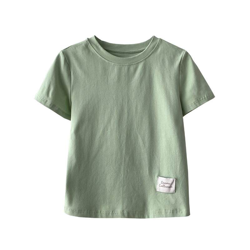 三木社 自制刺绣贴布短袖T恤女韩版小短款美式辣妹T显瘦上衣新品 - 图3