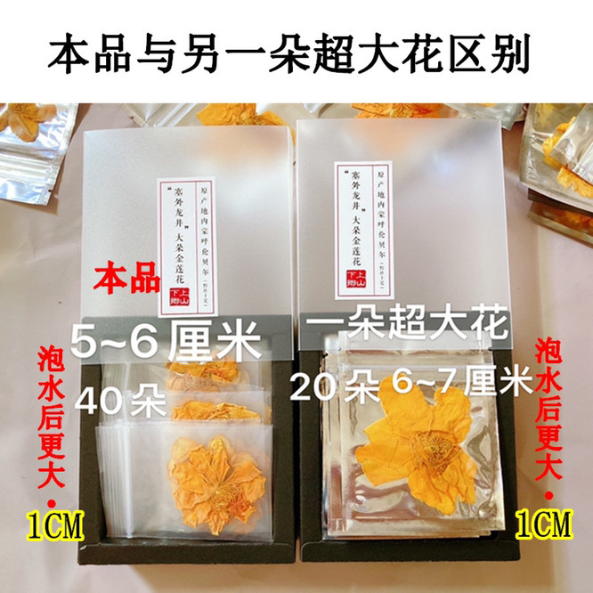 内蒙超大一杯一朵6CM特选金莲花 大花天然兴安岭原始森林大40朵