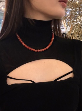 新中式红玛瑙绿玛瑙项链