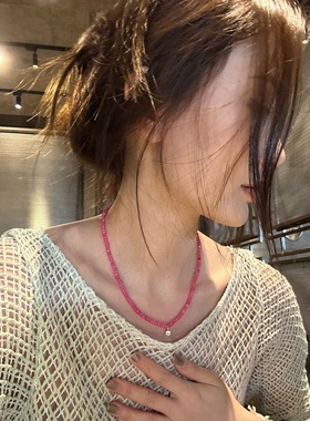 白百何同款火龙果色项链