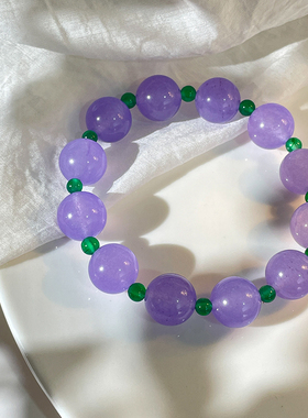 天然紫色玛瑙松紧手链