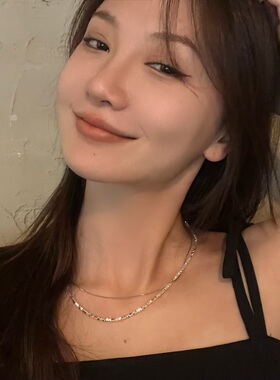 时髦设计感碎银子双层锁骨链