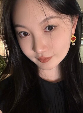 法式红玛瑙高级感珍珠耳环