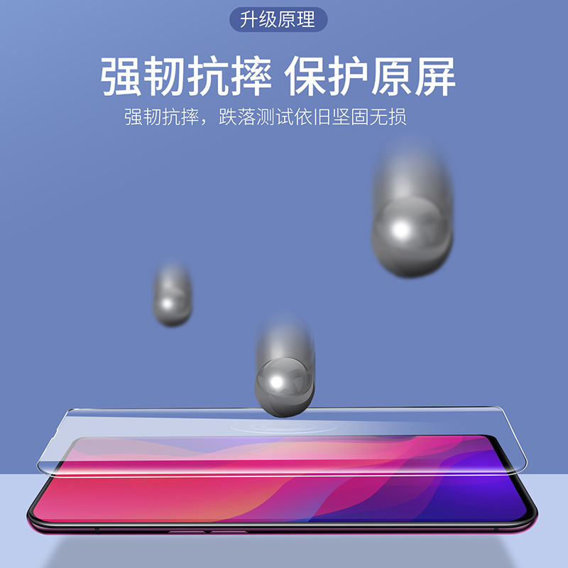 适用UV光学膜oppo Reno11pro钢化膜Find X7 X6曲屏oppoReno10 9 8 7 6高清oppoA2全屏A1 Realme GT5 X3贴膜X5 - 图1