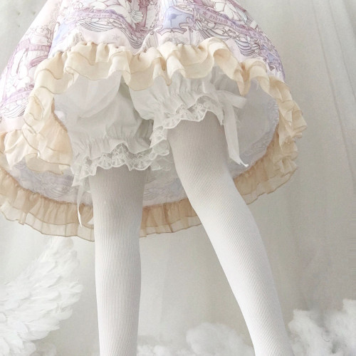 原创洛丽塔甜美打底裤灯笼棉布舒适 LOLITA南瓜裤内搭安全短中裤 - 图0