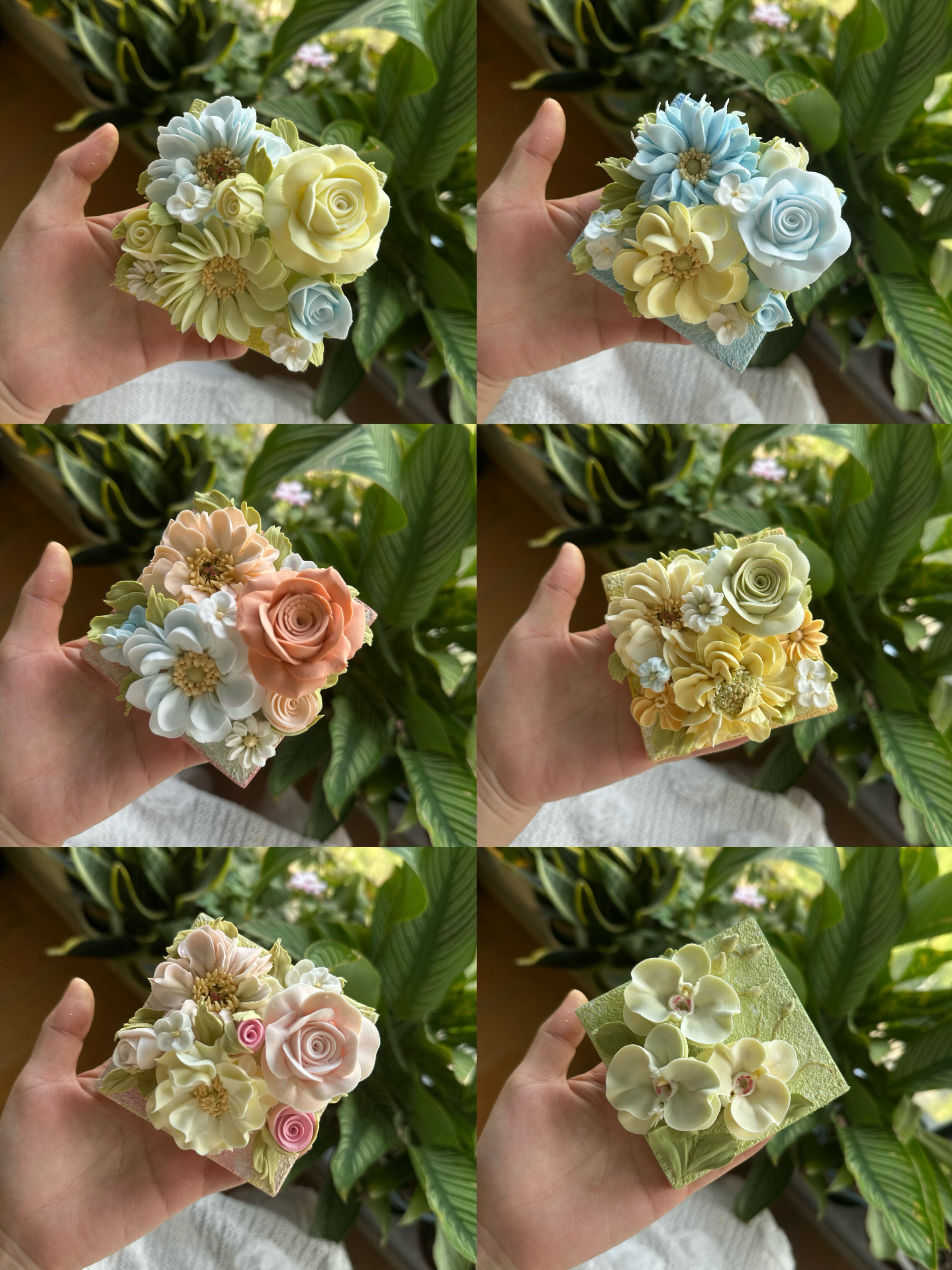 手工冰箱贴，粘土裱花，8.5cm直径 - 图1