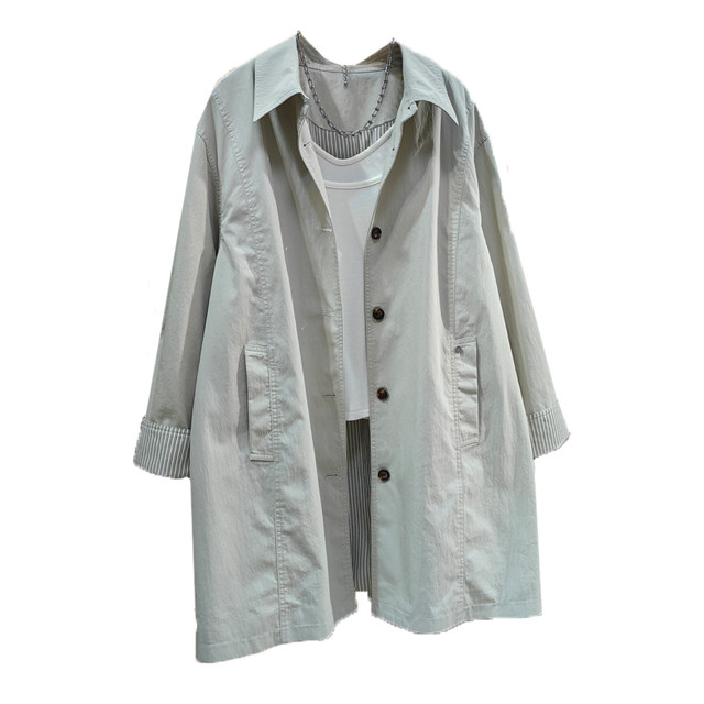 Windbreaker mid-length Korean style casual loose coat spring