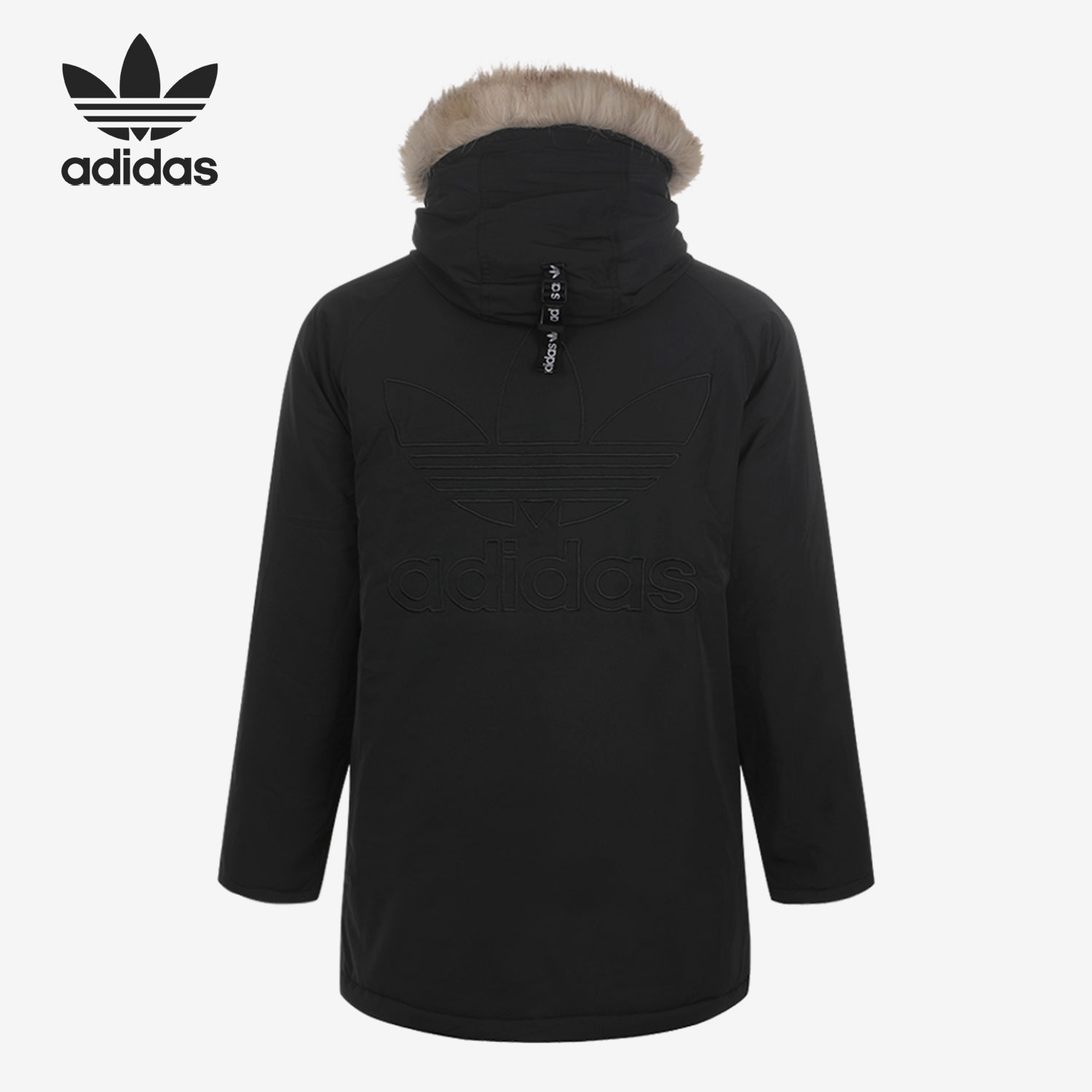 Adidas/阿迪达斯正品三叶草PAD FUR PARKA男子连帽保暖棉服GE1312 - 图0