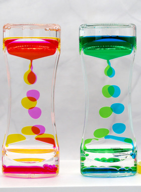 创意亚克力液体流沙计时器桌面摆件稳定情绪解压神器装饰品倒计时