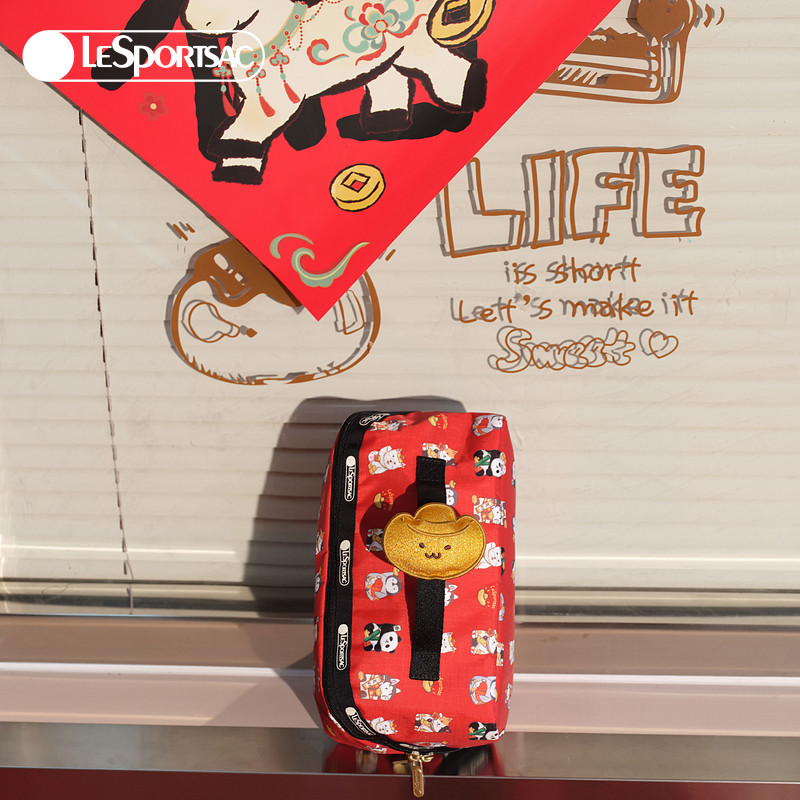 LeSportsac乐播诗新年鸿运招财系列红色包包金元宝化妆收纳手拿包,淘宝优惠券,粉丝福利购,淘宝优惠卷