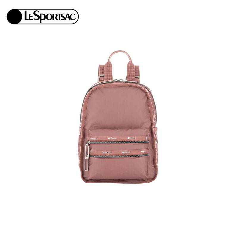 LeSportsac乐播诗新款ESSENTIAL系列暗粉色质感简约随身小双肩包,淘宝优惠券,粉丝福利购,淘宝优惠卷