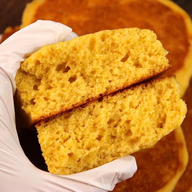 东北玉米面大饼子铁锅玉米面饼玉米饼粗粮饼子窝窝头早餐-图1