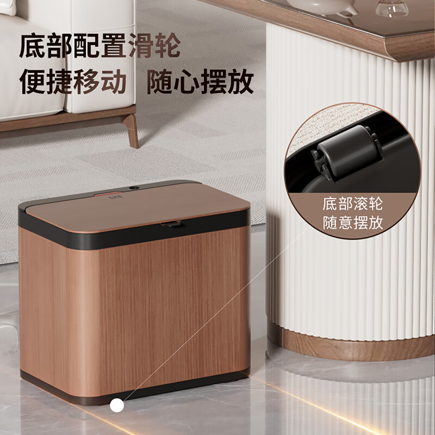 EKO复古茶水桶废水桶干湿分离不锈钢茶渣垃圾桶高端茶室茶具配件,淘宝优惠券,粉丝福利购,淘宝优惠卷