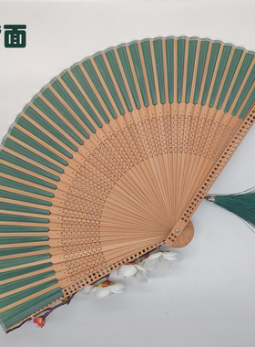 剧目一折暗香来扇子道具舞蹈用品带花枝跳舞折扇表演出拍摄绿色