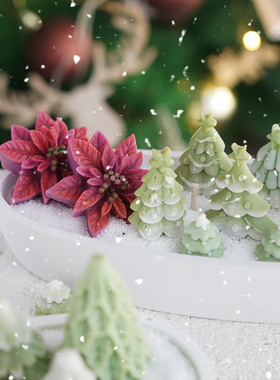 diy迷你圣诞树小雪人硅胶模具