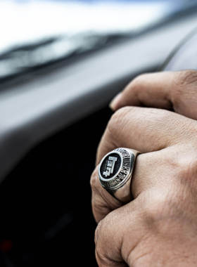 渡鸦丰田陆巡7系925银手工戒指