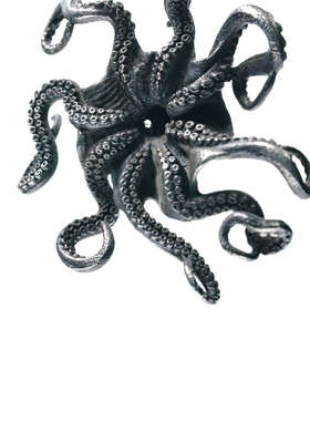 渡鸦原创手工925银骷髅章鱼摆件