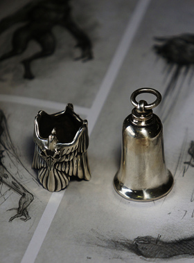 渡鸦原创欧美手工纯银驱魔铃吊坠