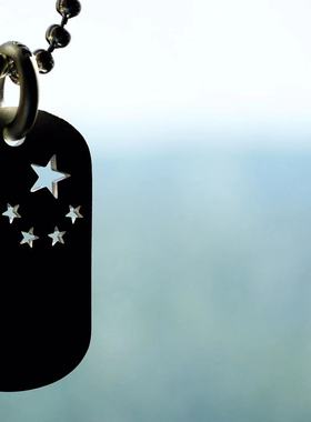 欲望车间手工纯银男五星军牌吊坠