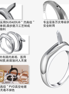防身钛钢戒指 守梦者S3情侣随形暗器多功能指环刀 应急防狼武器