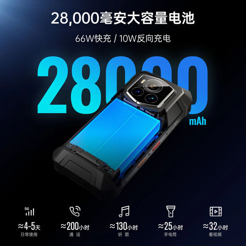 三防智能手机5G全彩夜视防水摔28000毫安谷歌版FOSSIBOT F107Pro - 图1