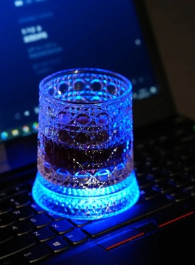 抖音同款水晶旋转不倒翁威士忌杯